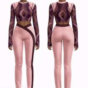 1 Aura Wave Mesh Crop & V-Cross Legging Set
